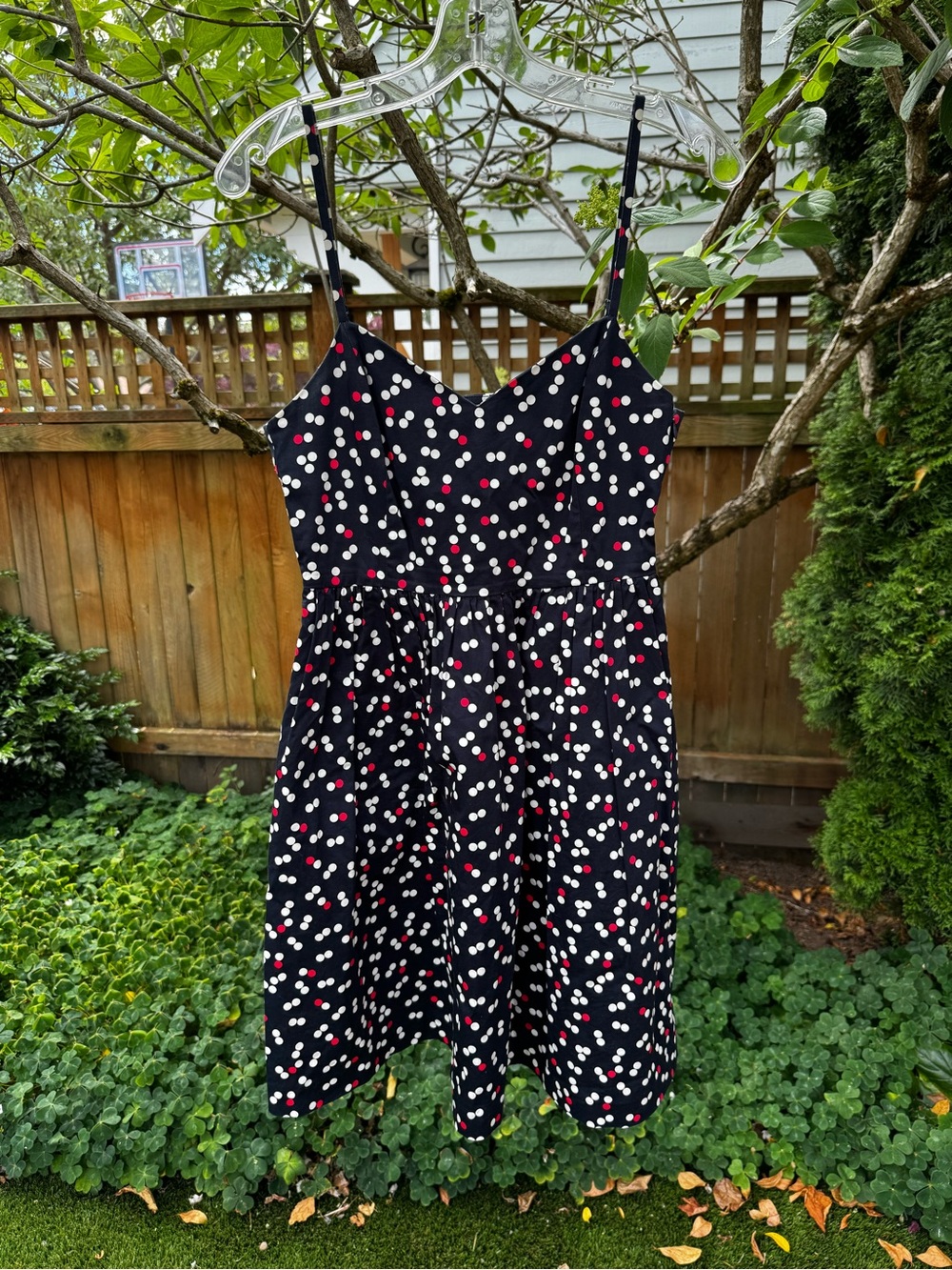 GAP Black Sundress with White and Red Polka Dots